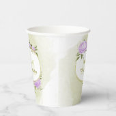 ボホパープルの花と緑の葉の植物 紙コップ (右)