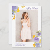 ボホパープルイエローガーデンフローラ卒業 招待状 (裏面)