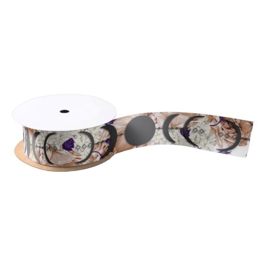 ボホパープルウィッカ信者ハンダストムーンフェイズ サテンリボン (リール)