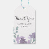 ボホパープルウォーター色のフローラ結婚ズ ギフトタグ (正面)