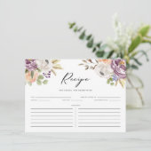 ボホパープルオータムフラワーズブライダルシャワーレシピ エンクロージャーカード (スタンド正面)