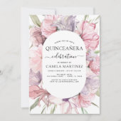 ボホパープルキンセアニラダスティピンクフローラ 招待状 (正面)