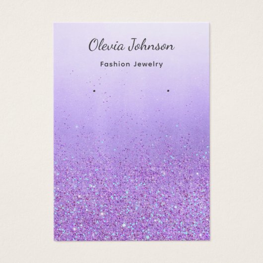 ボホパープルグリッタージュエリーイヤリングディスプレイカード (正面)