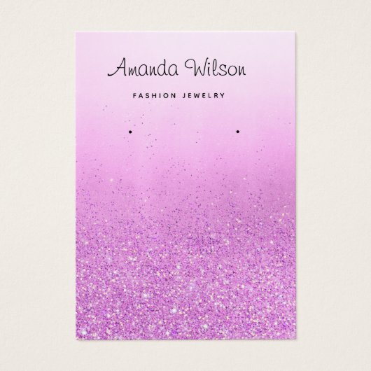 ボホパープルグリッタージュエリーイヤリングディスプレイカード (正面)
