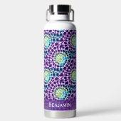 ボホパープルグリーンターコイズタイダイ模様 ウォーターボトル (背面)
