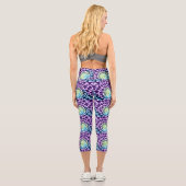 ボホパープルグリーンターコイズタイダイ模様 カプリレギンス (裏面)