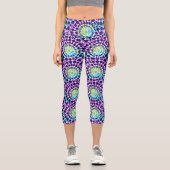 ボホパープルグリーンターコイズタイダイ模様 カプリレギンス (正面)