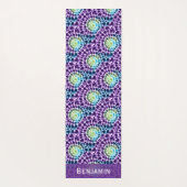 ボホパープルグリーンターコイズタイダイ模様 ヨガマット (裏面)