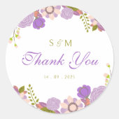 ボホパープルグリーンパーティーがフローラを好結婚む ラウンドシール (正面)