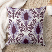 ボホパープルジュエルトーンピーコックフェザー クッション (ブランケット)
