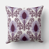 ボホパープルジュエルトーンピーコックフェザー クッション (裏面)