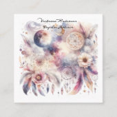 ボホパープルドリームキャッチャー読サイキックのロゴ スクエア名刺 (正面)