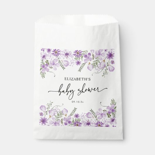 ボホパープルニュートラルベビーシャワーフェイバーバッグ フェイバーバッグ (正面)