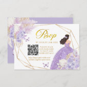 ボホパープルバタフライガールキンセアニラQR 出欠カード (正面/裏面)