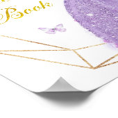 ボホパープルバタフライキンセアニラゲストブック ポスター (角)