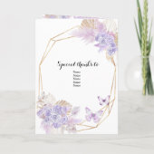 ボホパープルバタフライキンセニェラプログラムテンプレート 招待状 (裏面)