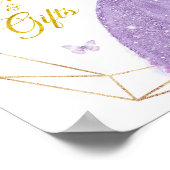 ボホパープルバタフライクインセアニラのカードとギフト ポスター (角)