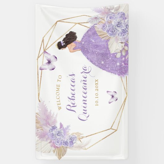 ボホパープルバタフライプリンセスクインセアニララージ 横断幕 (縦)