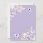 ボホパープルバタフライXV日付カレンダーを保存 招待状 (裏面)