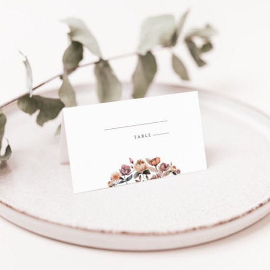 ボホパープルバラ結婚折り畳み座席表 プレイスカード