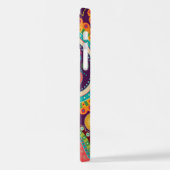 ボホパープルヒッピー60sレトロペイズリーサムスンギャラクシー iPhoneケース (左側面)