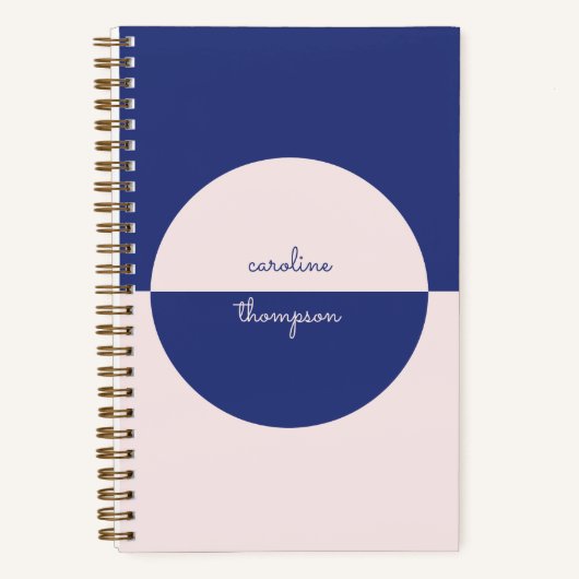 ボホパープルピンクのシェイプ&スクリプト名 ノートブック (正面)