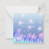 ボホパープルピンクの羽がキラキラ ノートカード (裏面)