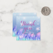 ボホパープルピンクの羽がキラキラ ノートカード (正面/裏面インサイチュ)