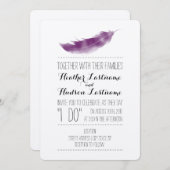 ボホパープルフェザー結婚I's 招待状 (正面/裏面)