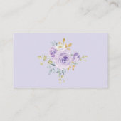 ボホパープルフェミニンフローラ薄紫バラベビーシャワー エンクロージャーカード (裏面)