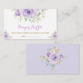 ボホパープルフェミニンフローラ薄紫バラベビーシャワー エンクロージャーカード (正面/裏面)