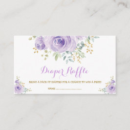 ボホパープルフェミニンフローラ薄紫バラベビーシャワー エンクロージャーカード