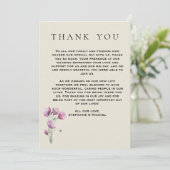 ボホパープルフローラとアンティーク紙結婚ズ サンキューカード (スタンド正面)