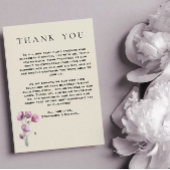 ボホパープルフローラとアンティーク紙結婚ズ サンキューカード