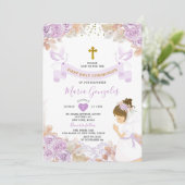 ボホパープルフローラガールファースト聖餐式 招待状 (スタンド正面)