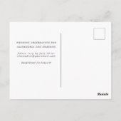 ボホパープルフローラグリーンリーフ結婚式招待状 ポストカード (裏面)