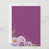 ボホパープルフローラドリームキャッチャー赤ちゃんシャワー 招待状 (裏面)