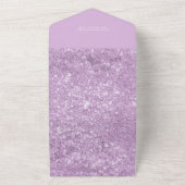 ボホパープルフローラバタフライガールベビーシャワー オールインワン招待状 (外側)