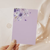 ボホパープルフローラベビーイン開花ガールベビーシャワー 招待状