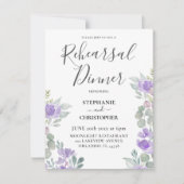 ボホパープルフローラリハーサルディナー 招待状 (正面)