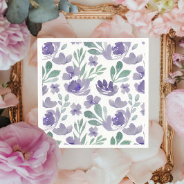 ボホパープルフローラルパター結婚ン スタンダードカクテルナプキン
