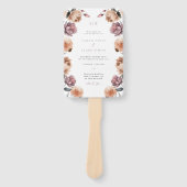 ボホパープルフローラ庭園の結婚式プログラム ハンドファン (正面)