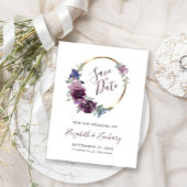 ボホパープルフローラ空白のリース日付の保存 ポストカード