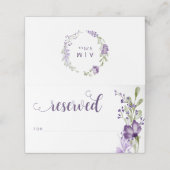 ボホパープルフローラ結婚ズリザーブドテント プレイスカード (外部開封)