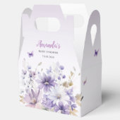 ボホパープルフローラ蝶ベビーシャワーありがとう フェイバーボックス (オープン)