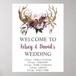 ボホパープルプラムピンク牡丹結婚の詳細 ポスター