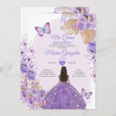 ボホパープルミリカンスラベンダー15アノスクラウン 招待状 (正面/裏面)