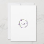 ボホパープルワイルドフラワーズグラス結婚式招待状 招待状 (裏面)