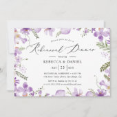 ボホパープルワイルドフラワーリハーサルディナー 招待状 (正面)