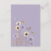 ボホパープルワイルドフラワー牧草地ベビー エンクロージャーカード (裏面)